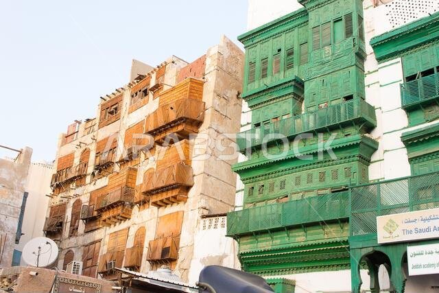 Old Arabian wooden house on the historical city in Al-balad, Jeddah
