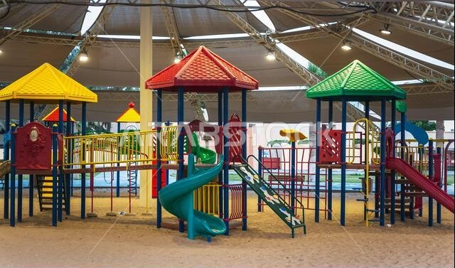Children play area in Khobar Corniche park in Saudi Arabia.
