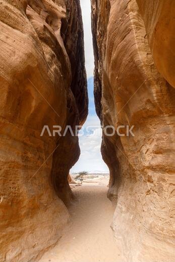 Siq of Jabal Ithlib in Al Ula, Saudi Arabia
