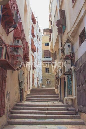 Old Arabian wooden house on the historical city in Al-balad, Jeddah
