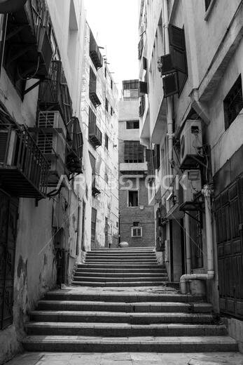 Old Arabian wooden house on the historical city in Al-balad, Jeddah