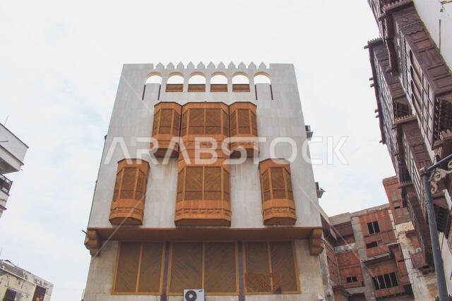 Old Arabian wooden house on the historical city in Al-balad, Jeddah