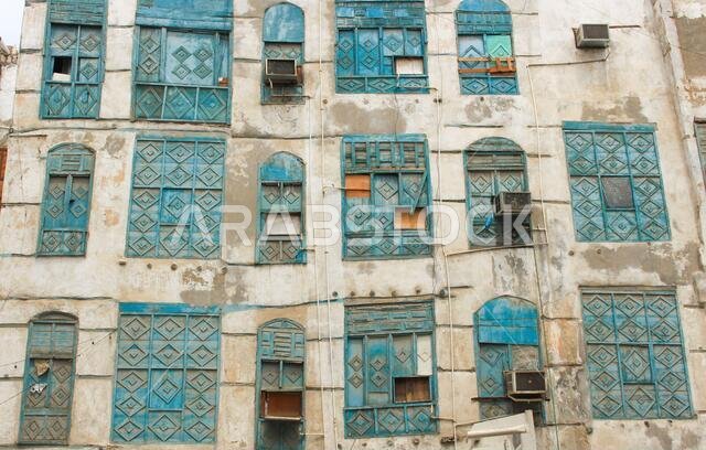 منزل خشبي عربي قديم في المدينة التاريخية في البلد، جدة
