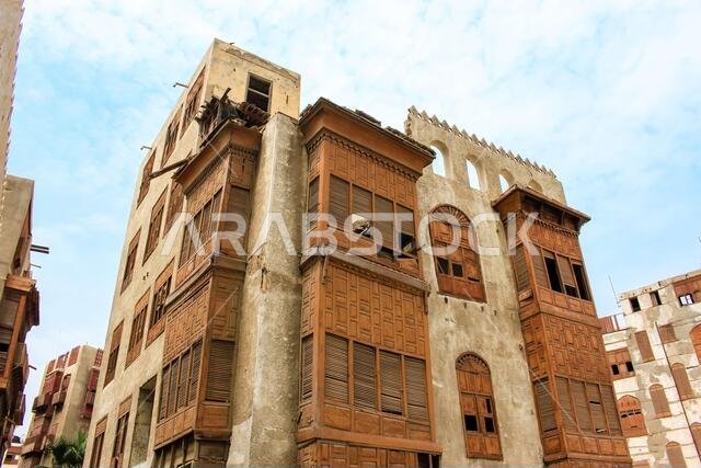 منزل خشبي عربي قديم في المدينة التاريخية في البلد، جدة منزل خشبي عربي قديم في المدينة التاريخية في البلد، جدة