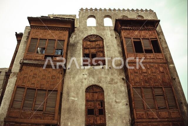 Old Arabian wooden house on the historical city in Al-balad, Jeddah