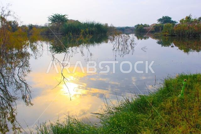desert lake in taif saudi arabia
