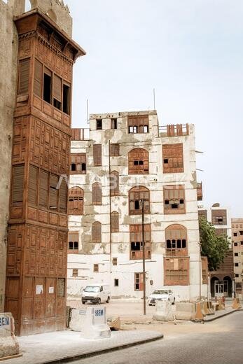 Old Arabian wooden house on the historical city in Al-balad, Jeddah