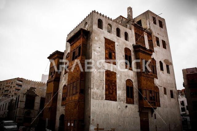 منزل خشبي عربي قديم في المدينة التاريخية في البلد، جدة