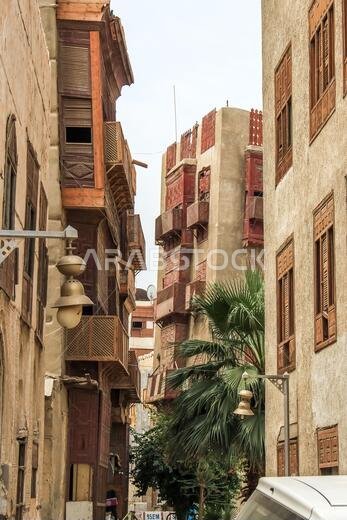 Old Arabian wooden house on the historical city in Al-balad, Jeddah