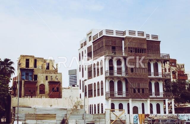 منزل خشبي عربي قديم في المدينة التاريخية في البلد، جدة