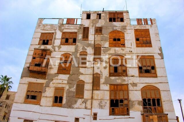 Old Arabian wooden house on the historical city in Al-balad, Jeddah