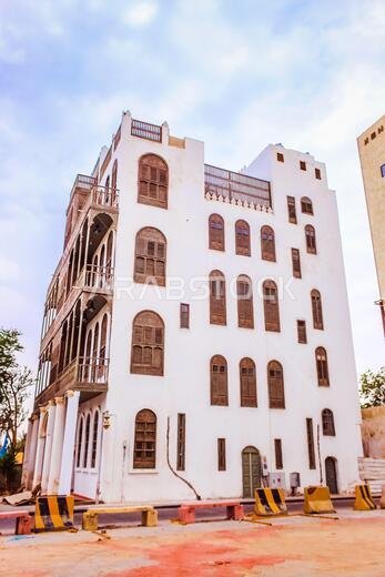 Old Arabian wooden house on the historical city in Al-balad, Jeddah