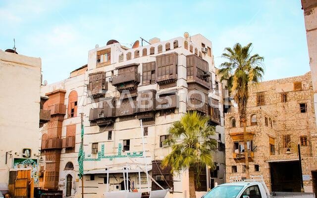 منزل خشبي عربي قديم في المدينة التاريخية في البلد، جدة منزل خشبي عربي قديم في المدينة التاريخية في البلد، جدة