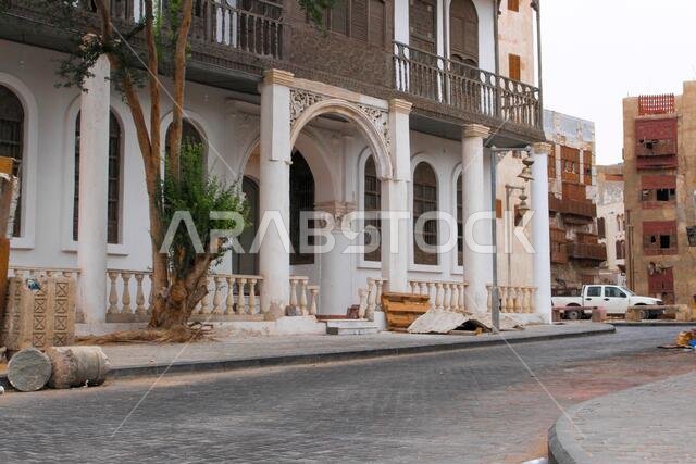 Old Arabian wooden house on the historical city in Al-balad, Jeddah