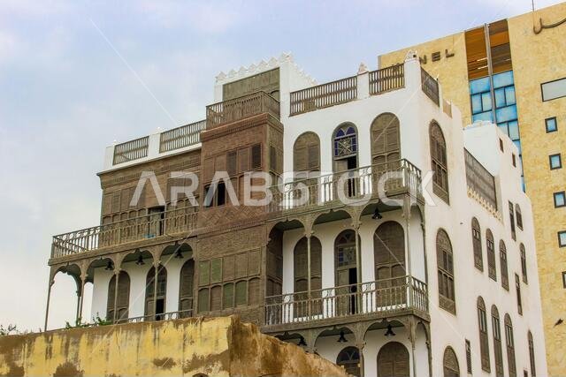 Old Arabian wooden house on the historical city in Al-balad, Jeddah