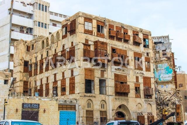 Old Arabian wooden house on the historical city in Al-balad, Jeddah