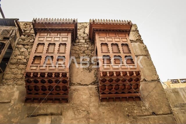 منزل خشبي عربي قديم في المدينة التاريخية في البلد، جدة