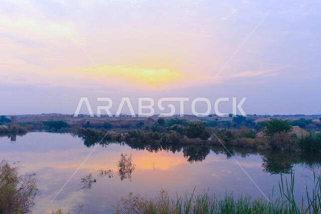 desert lake in taif saudi arabia