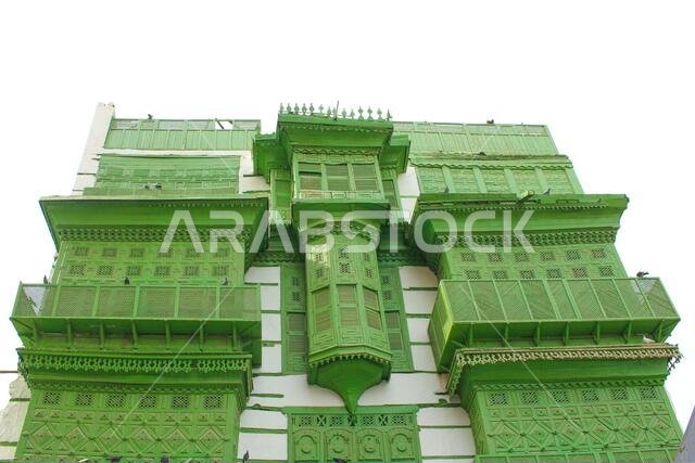 Old Arabian wooden house on the historical city in Al-balad, Jeddah