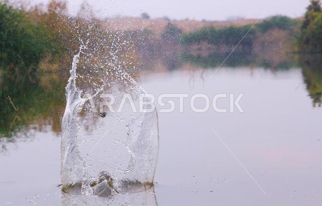 desert lake in taif saudi arabia