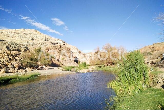 desert lake in taif saudi arabia