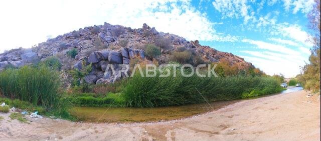 الحياة الريفية في الوادي الطبيعي في المملكة العربية السعودية