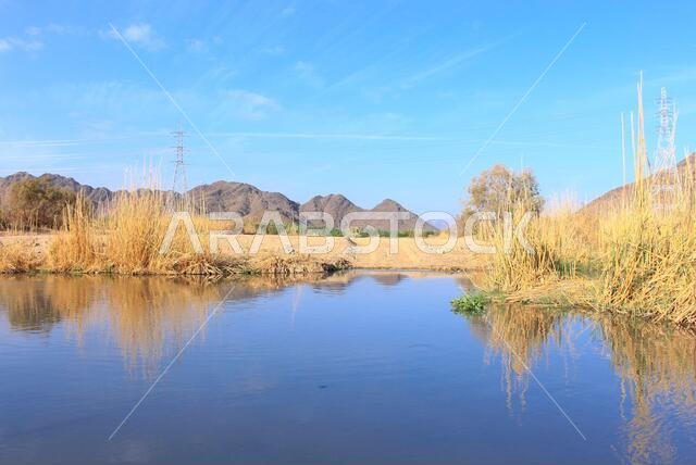 desert lake in taif saudi arabia