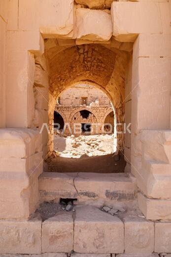 Ruins from a stone Brick Castle near Tabuk City. It was one of the major stations for the Shamiite pilgrim, Saudi Arabia