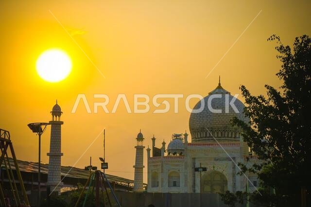masjid minarets against sky background