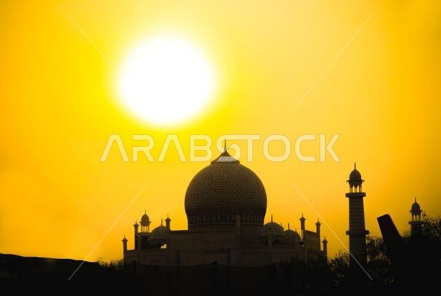 masjid minarets against sky background