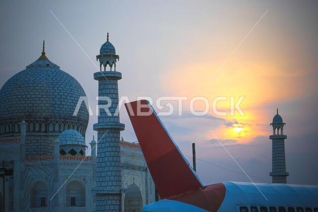 masjid minarets against sky background