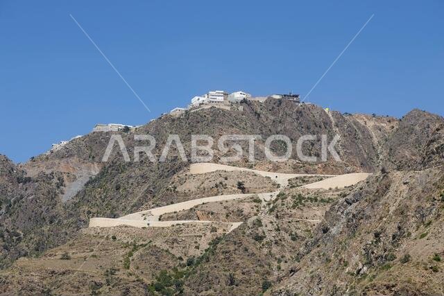 Steep, winding road to the high plateau of Abha in the southeast of Saudi Arabia
