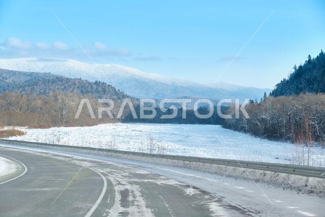 Sunset among the mountains on the road Lidoga-Vanino Khabarovsk territory