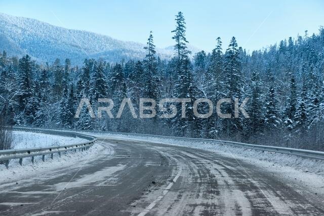 Sunset among the mountains on the road Lidoga-Vanino Khabarovsk territory