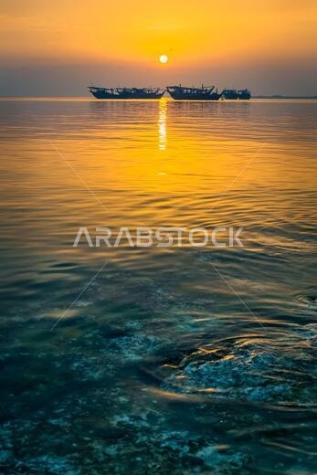Beautiful morning sunrise view at Dammam Corniche -Saudi Arabia