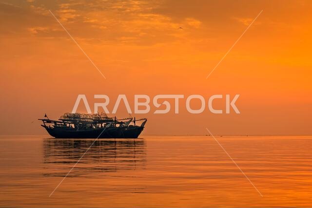 Beautiful morning sunrise view at Dammam Corniche -Saudi Arabia