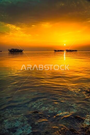 Beautiful morning sunrise view at Dammam Corniche -Saudi Arabia