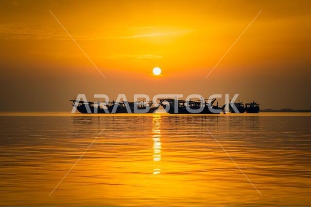 Beautiful morning sunrise view at Dammam Corniche -Saudi Arabia