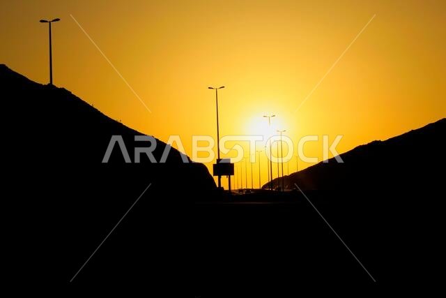 غروب الشمس مع مناظر جدة الطبيعية