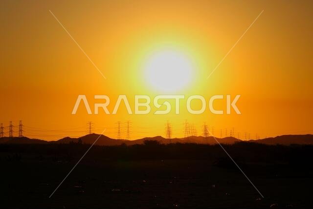sunset  with jeddah landscapes