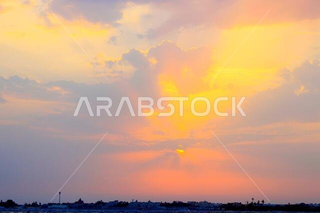 sunset  with jeddah landscapes