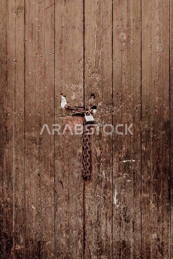 old wood door texture in historical city jeddah