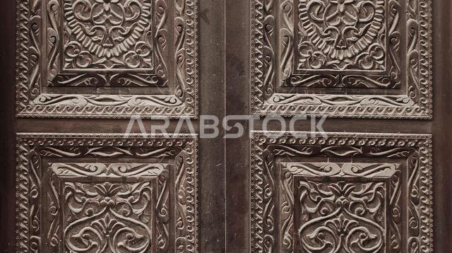 old wood door texture in historical city jeddah