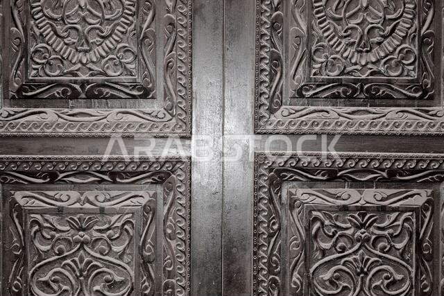 old wood door texture in historical city jeddah