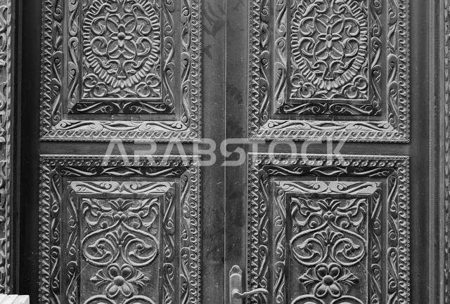 old wood door texture in historical city jeddah