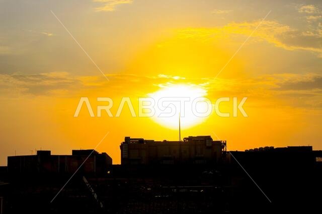 غروب الشمس مع مناظر جدة الطبيعية