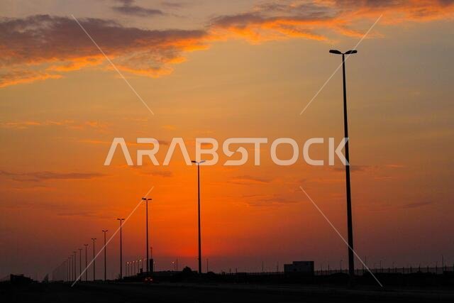 sunset  with jeddah landscapes