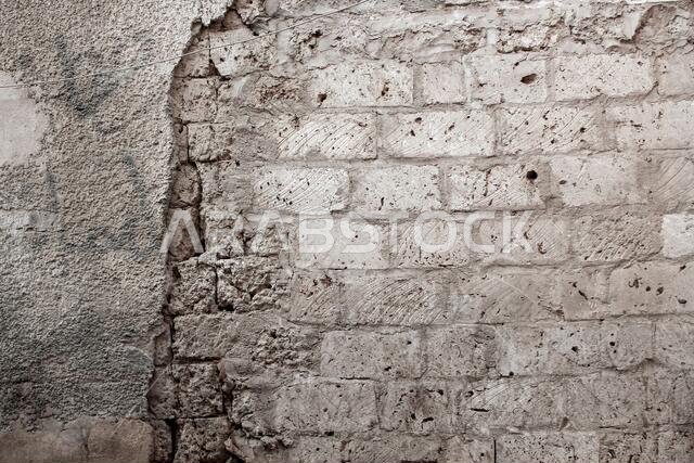 old wrick wall texture in historiocal city jeddah
