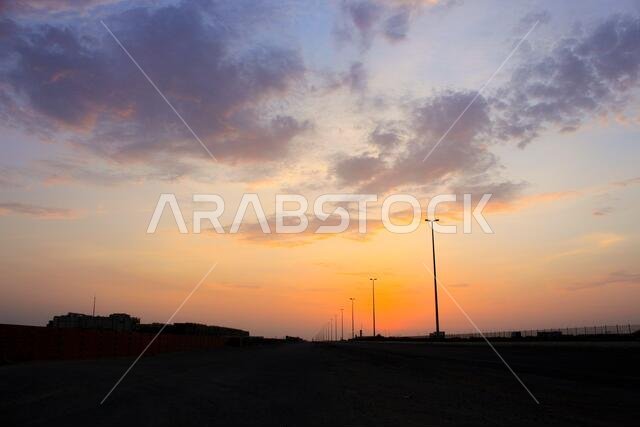 sunset  with jeddah landscapes