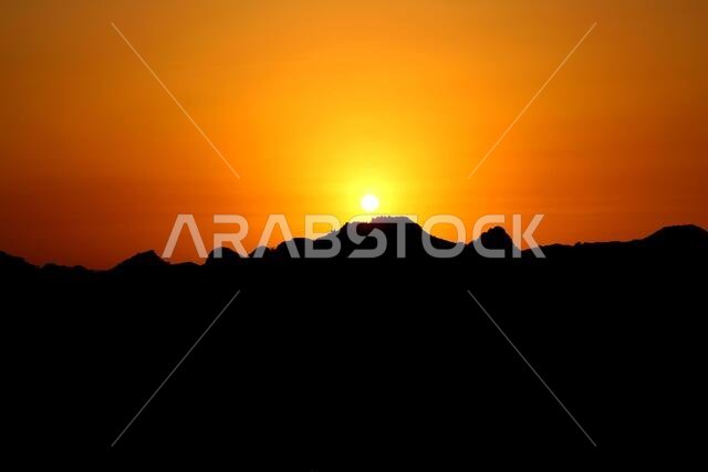غروب الشمس مع مناظر جدة الطبيعية